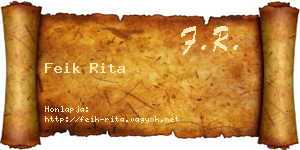 Feik Rita névjegykártya